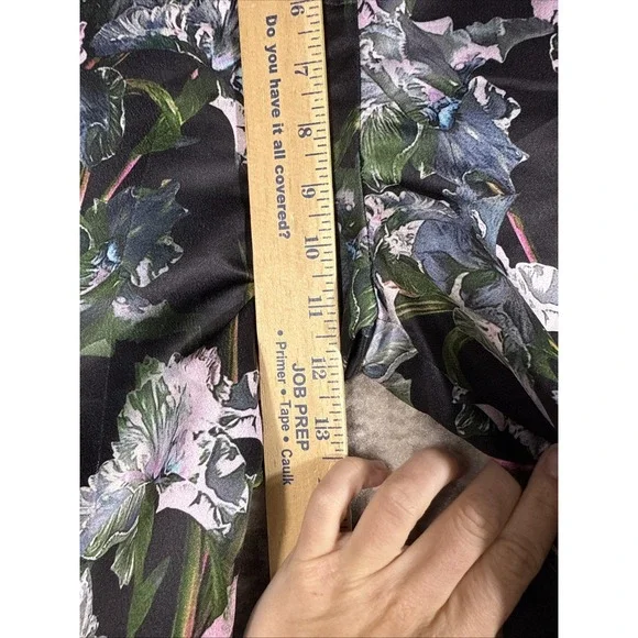 Asos‎ Pants Womens Size 4 Floral Straight Leg Polyester Hippie Career Flower - Picture 6 of 13